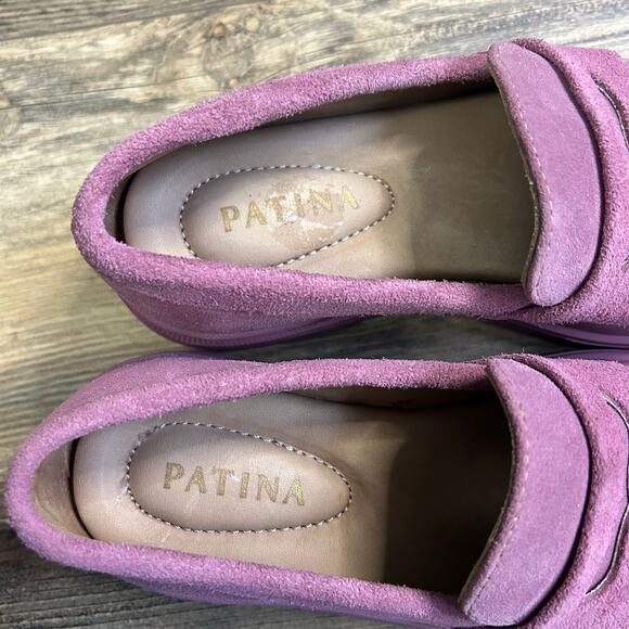 Portland Leather Patina Zoe Chunky Loafers Shoes Foxglove Pink 6 Suede y2k - Picture 7 of 10